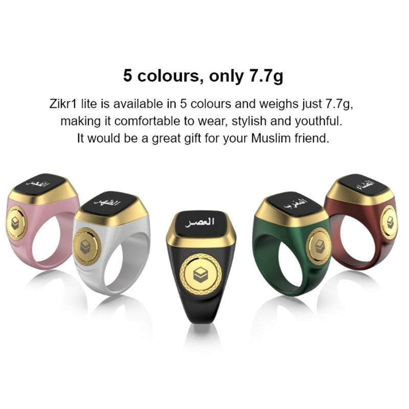 iQibla Zikr Ring – Smart Digital Tasbeeh Counter with OLED Display, Plastic Body